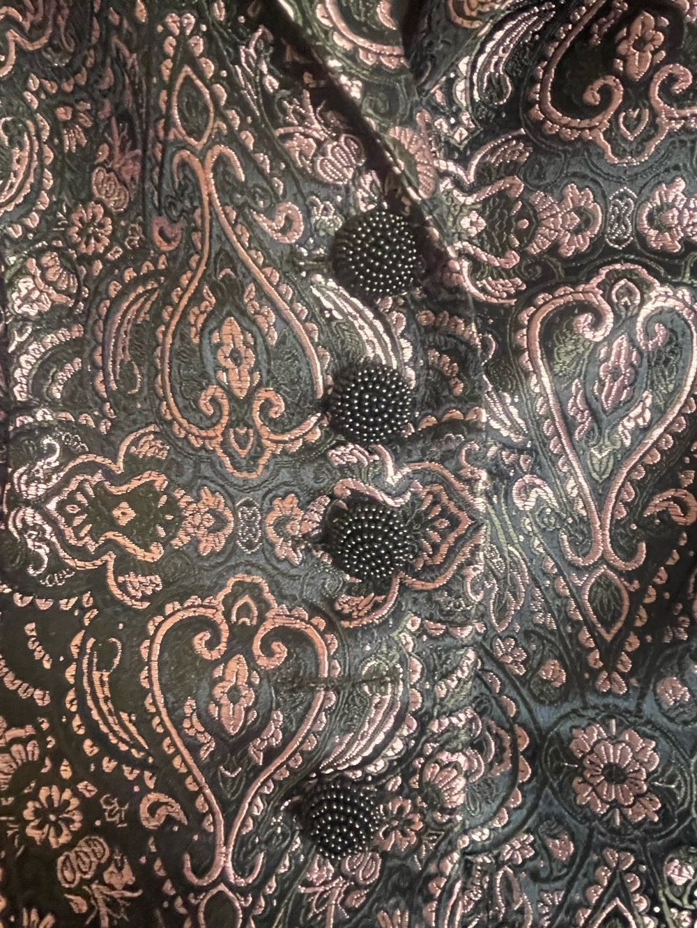 Vintage Metallic Brocade Paisley Blazer Jacket - Victorian Goth / Romantic Goth - Picture 5 of 8